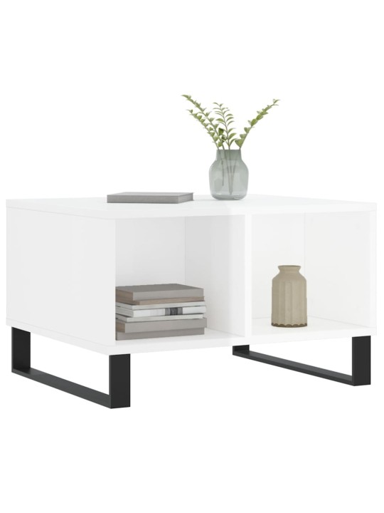 Konferenční stolek bílý s leskem 60x50x36,5 cm kompozitní dřevo