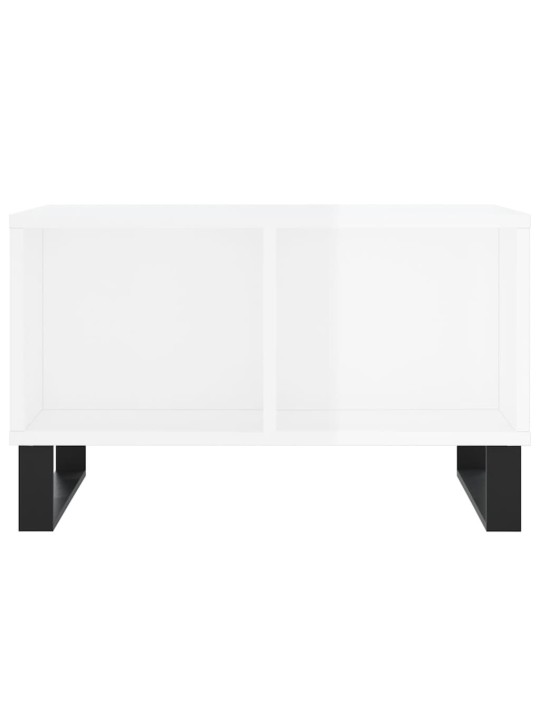 Konferenční stolek bílý s leskem 60x50x36,5 cm kompozitní dřevo