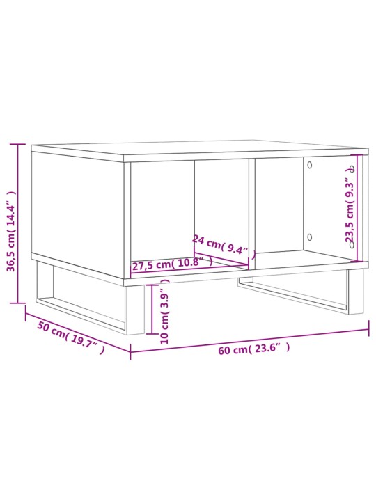 Konferenční stolek bílý s leskem 60x50x36,5 cm kompozitní dřevo