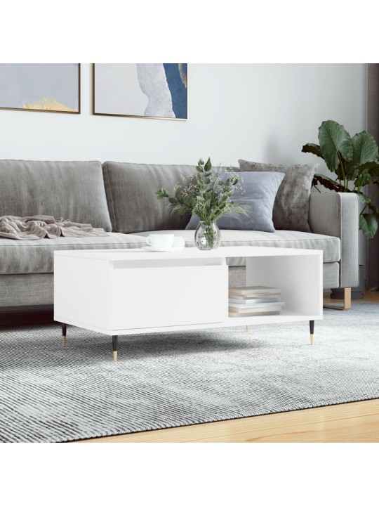 Konferenční stolek bílý 90 x 50 x 36,5 cm kompozitní dřevo