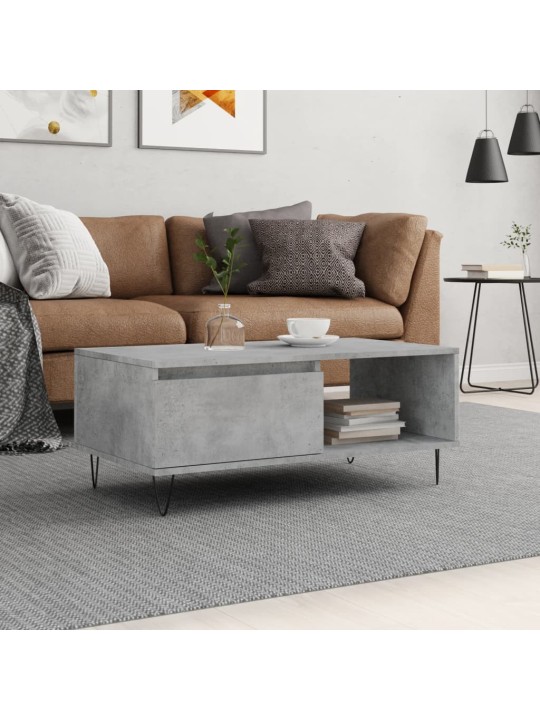 Konferenční stolek betonově šedý 90x50x36,5 cm kompozitní dřevo