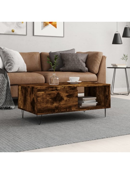 Konferenční stolek kouřový dub 90x50x36,5 cm kompozitní dřevo