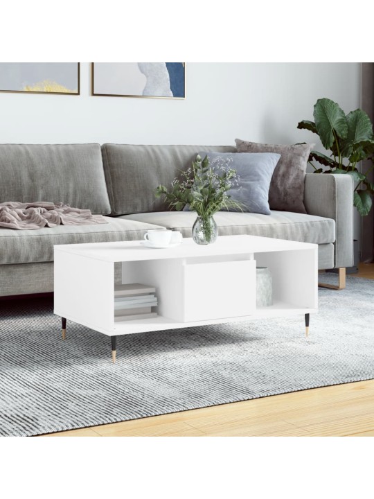 Konferenční stolek bílý 90 x 50 x 36,5 cm kompozitní dřevo