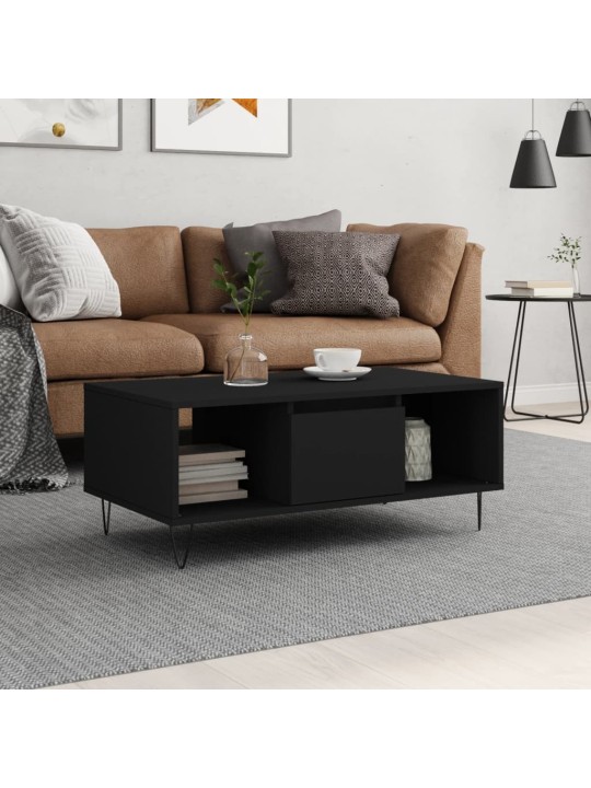 Konferenční stolek černý 90x50x36,5 cm kompozitní dřevo