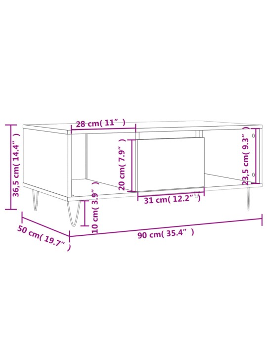 Konferenční stolek dub sonoma 90x50x36,5 cm kompozitní dřevo