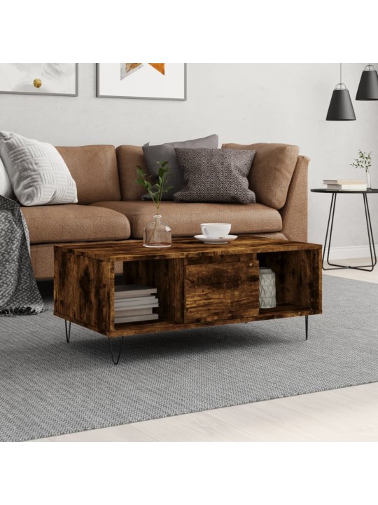 Konferenční stolek kouřový dub 90x50x36,5 cm kompozitní dřevo