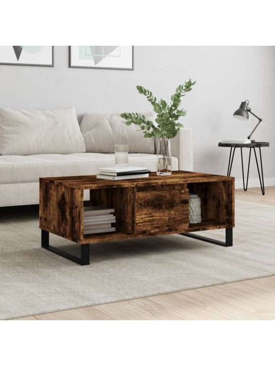 Konferenční stolek kouřový dub 90x50x36,5 cm kompozitní dřevo