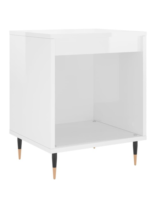 Noční stolky 2 ks lesklé bílé 40 x 35 x 50 cm kompozitní dřevo