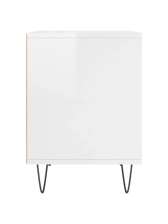 Noční stolek bílý s vysokým leskem 40x35x50 cm kompozitní dřevo