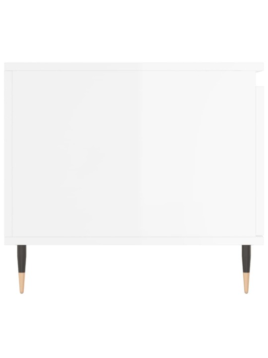 Konferenční stolek lesklý bílý 100x50x45 cm kompozitní dřevo