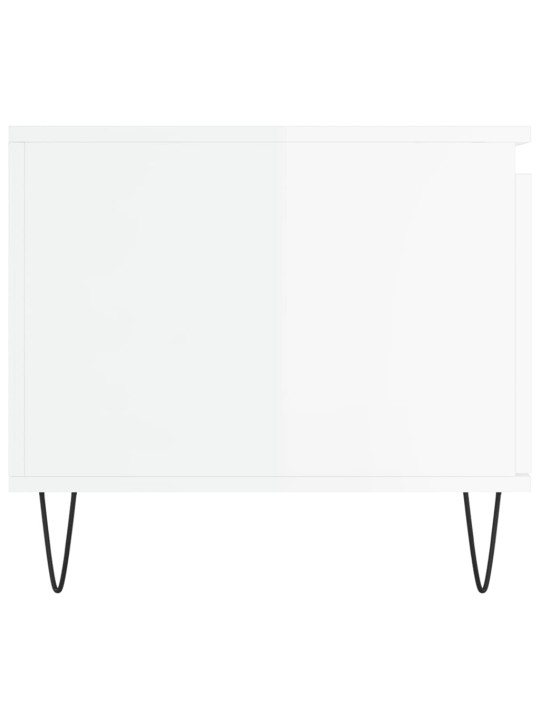 Konferenční stolek lesklý bílý 100x50x45 cm kompozitní dřevo