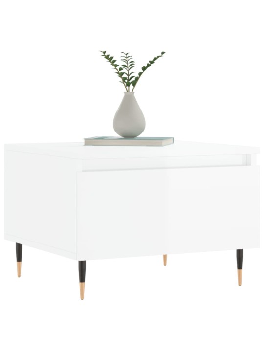 Konferenční stolky 2 ks lesklé bílé 50x46x35cm kompozitní dřevo