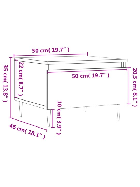 Konferenční stolky 2 ks lesklé bílé 50x46x35cm kompozitní dřevo