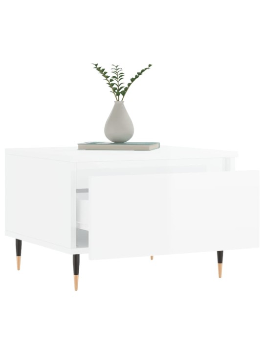 Konferenční stolky 2 ks lesklé bílé 50x46x35cm kompozitní dřevo