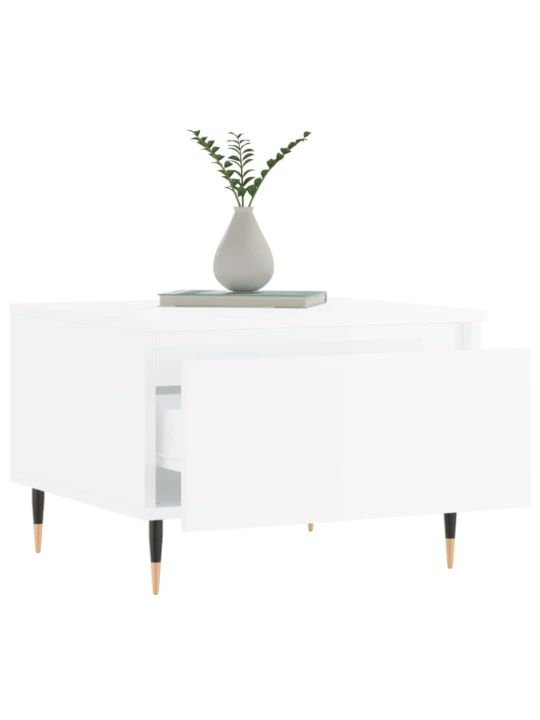 Konferenční stolky 2 ks lesklé bílé 50x46x35cm kompozitní dřevo
