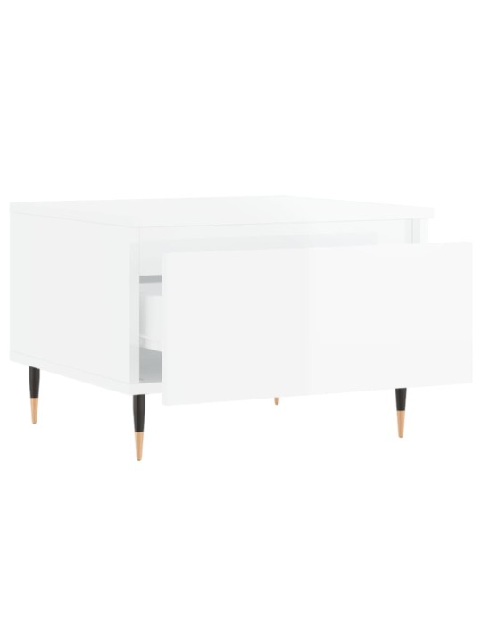 Konferenční stolky 2 ks lesklé bílé 50x46x35cm kompozitní dřevo