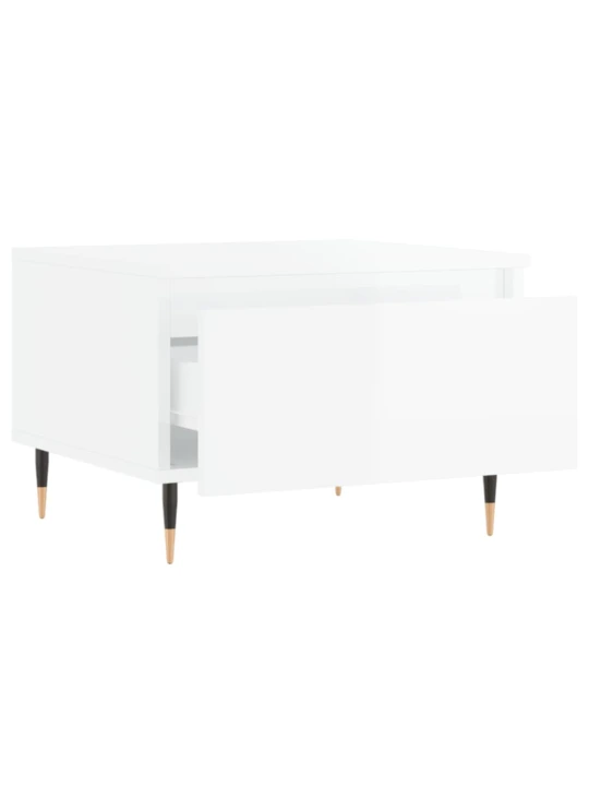 Konferenční stolky 2 ks lesklé bílé 50x46x35cm kompozitní dřevo