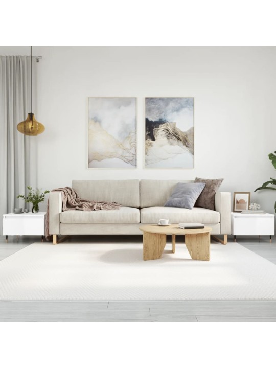 Konferenční stolky 2 ks lesklé bílé 50x46x35cm kompozitní dřevo