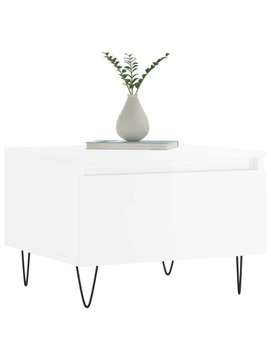 Konferenční stolky 2 ks lesklé bílé 50x46x35cm kompozitní dřevo