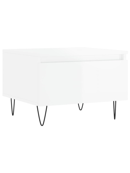Konferenční stolky 2 ks lesklé bílé 50x46x35cm kompozitní dřevo