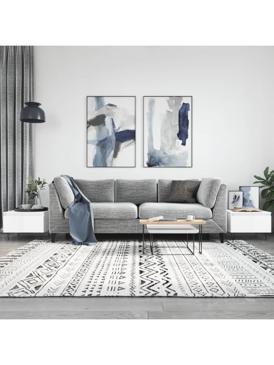 Konferenční stolky 2 ks lesklé bílé 50x46x35cm kompozitní dřevo