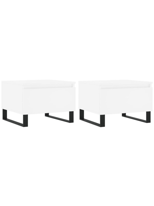 Konferenční stolky 2 ks bílé 50 x 46 x 35 cm kompozitní dřevo