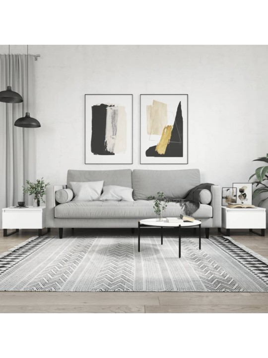 Konferenční stolky 2 ks bílé 50 x 46 x 35 cm kompozitní dřevo