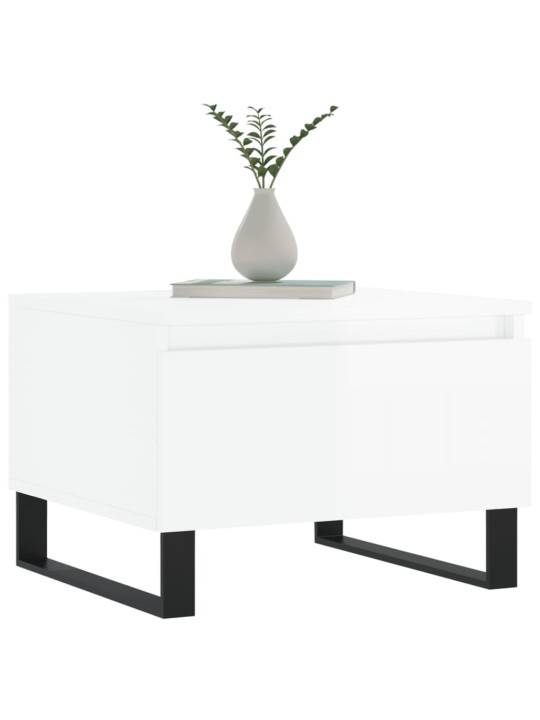 Konferenční stolky 2 ks lesklé bílé 50x46x35cm kompozitní dřevo