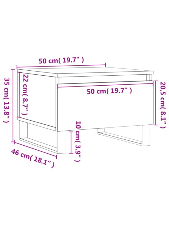 Konferenční stolky 2 ks lesklé bílé 50x46x35cm kompozitní dřevo