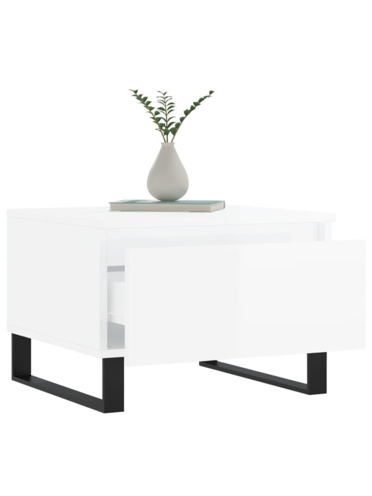 Konferenční stolky 2 ks lesklé bílé 50x46x35cm kompozitní dřevo