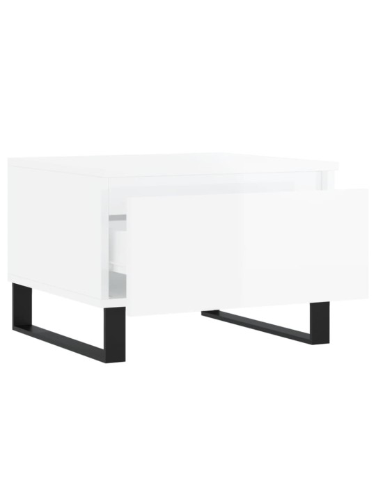 Konferenční stolky 2 ks lesklé bílé 50x46x35cm kompozitní dřevo