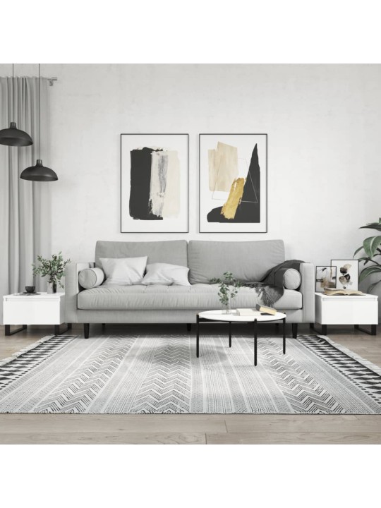 Konferenční stolky 2 ks lesklé bílé 50x46x35cm kompozitní dřevo