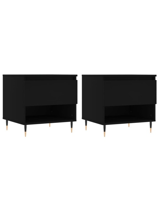 Konferenční stolky 2 ks černé 50 x 46 x 50 cm kompozitní dřevo
