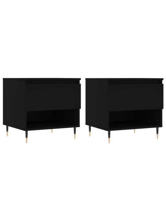 Konferenční stolky 2 ks černé 50 x 46 x 50 cm kompozitní dřevo