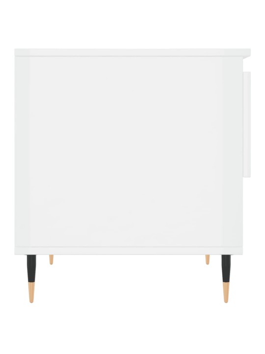 Konferenční stolek lesklý bílý 50 x 46 x 50 cm kompozitní dřevo