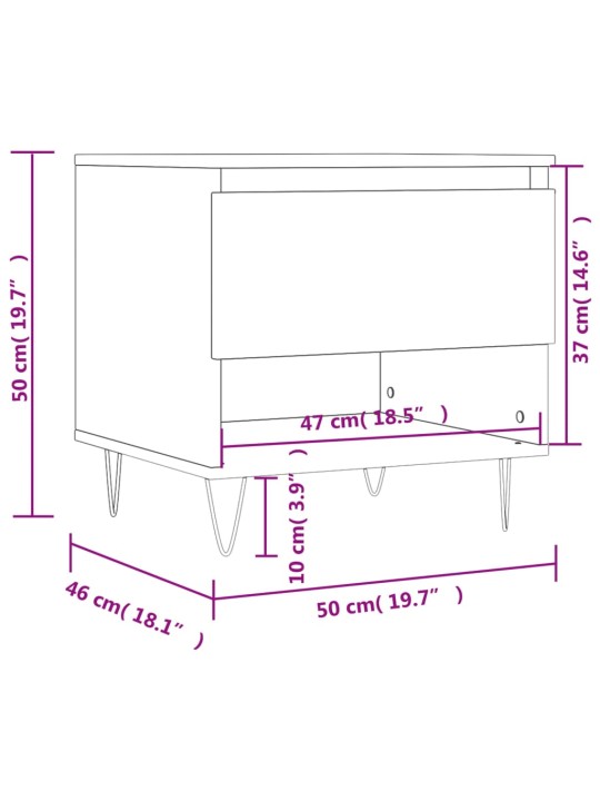 Konferenční stolky 2 ks bílé 50 x 46 x 50 cm kompozitní dřevo