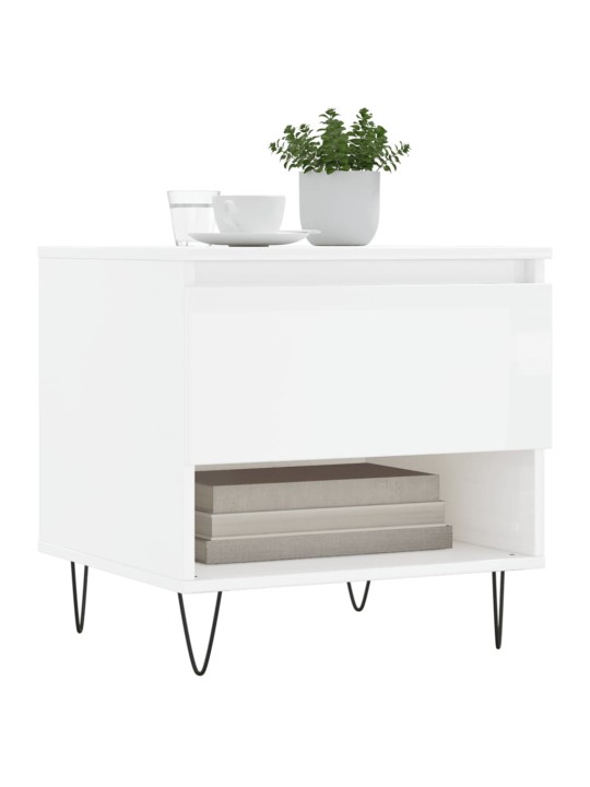 Konferenční stolky 2 ks lesklé bílé 50x46x50cm kompozitní dřevo