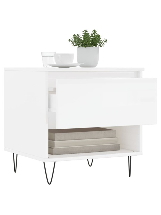 Konferenční stolky 2 ks lesklé bílé 50x46x50cm kompozitní dřevo