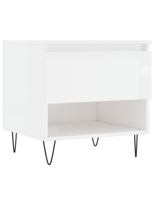Konferenční stolky 2 ks lesklé bílé 50x46x50cm kompozitní dřevo