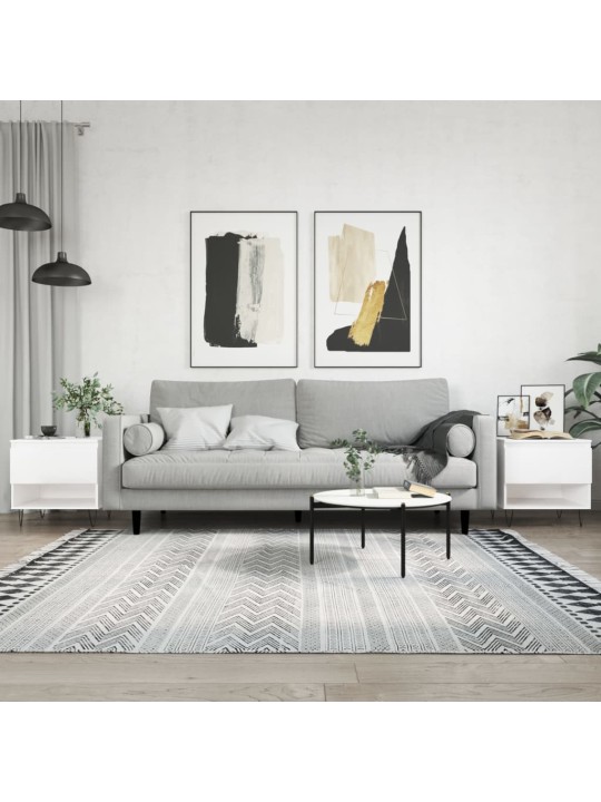 Konferenční stolky 2 ks lesklé bílé 50x46x50cm kompozitní dřevo