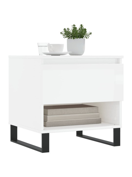 Konferenční stolky 2 ks lesklé bílé 50x46x50cm kompozitní dřevo