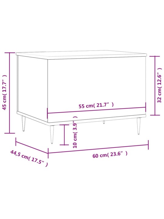 Konferenční stolek betonově šedý 60x44,5x45 cm kompozitní dřevo