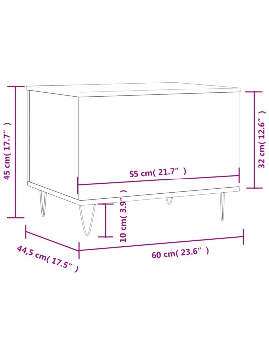 Konferenční stolek betonově šedý 60x44,5x45 cm kompozitní dřevo