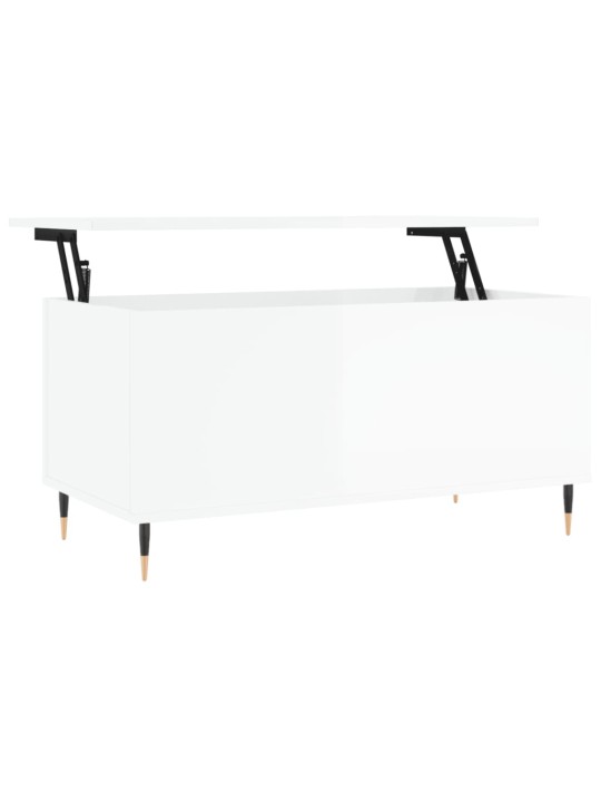 Konferenční stolek lesklý bílý 90x44,5x45 cm kompozitní dřevo