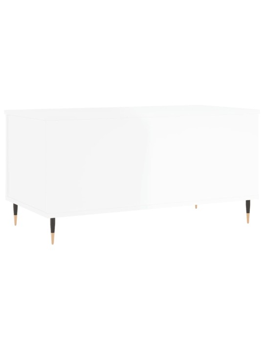 Konferenční stolek lesklý bílý 90x44,5x45 cm kompozitní dřevo