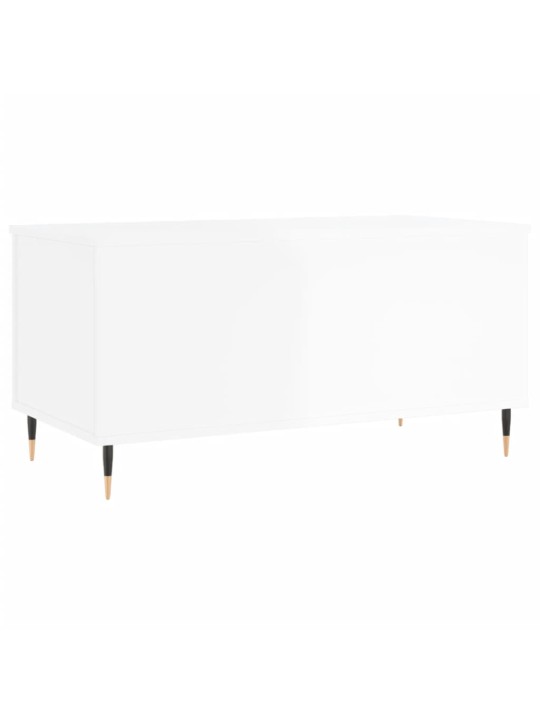 Konferenční stolek lesklý bílý 90x44,5x45 cm kompozitní dřevo