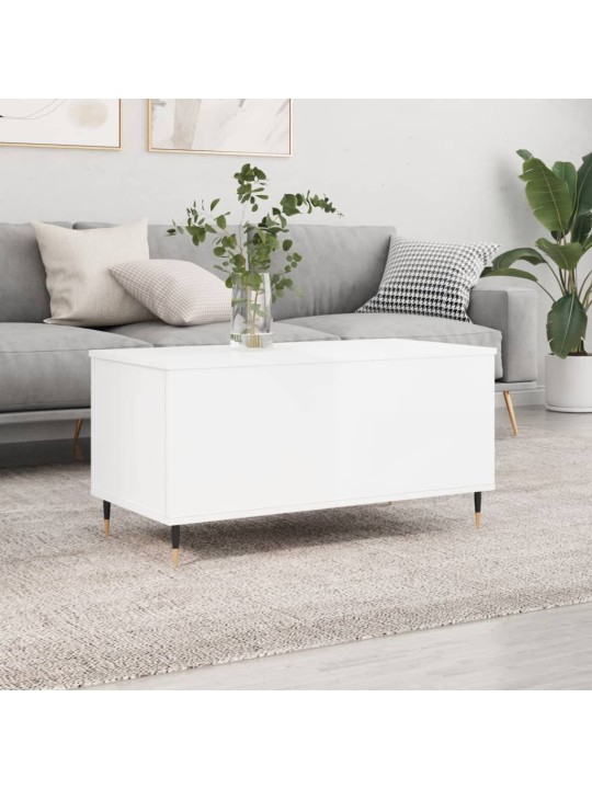 Konferenční stolek lesklý bílý 90x44,5x45 cm kompozitní dřevo
