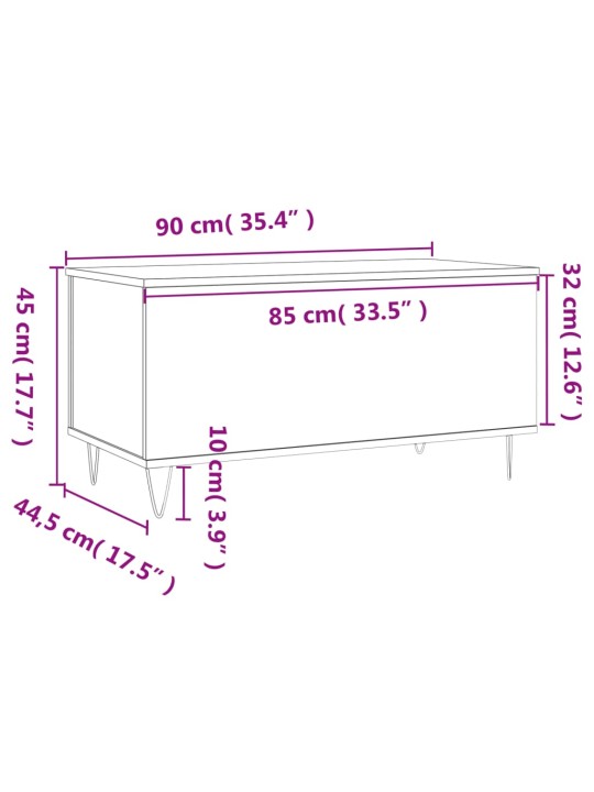 Konferenční stolek bílý 90 x 44,5 x 45 cm kompozitní dřevo