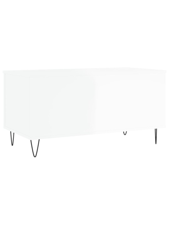 Konferenční stolek lesklý bílý 90x44,5x45 cm kompozitní dřevo
