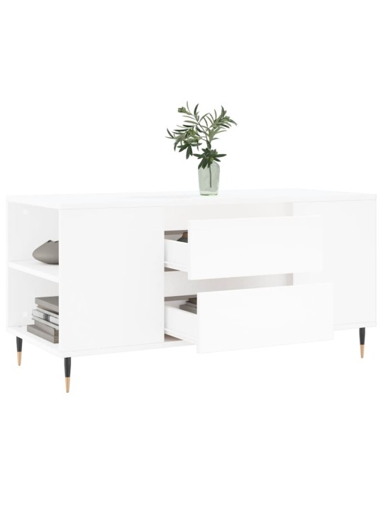 Konferenční stolek bílý 102 x 44,5 x 50 cm kompozitní dřevo
